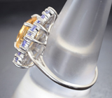 Шикарное серебряное кольцо с цитрином и танзанитами Серебро 925