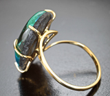 Золотое кольцо с контрастным уральским малахитом в хризоколле 20,95 карата