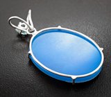 Кулон с агатовой камеей на халцедоне со стразой 23,23 карата и голубым топазом