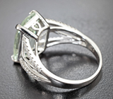 Ажурное серебряное кольцо с зеленым аметистом Серебро 925