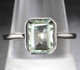 Стильный серебряный комплект с зелеными аметистами Серебро 925