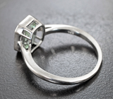 Стильный серебряный комплект с зелеными аметистами Серебро 925