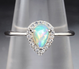 Чудесный серебряный комплект с кристаллическими эфиопскими опалами и лейкосапфирами Серебро 925