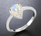 Чудесный серебряный комплект с кристаллическими эфиопскими опалами и лейкосапфирами Серебро 925