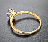 Золотое кольцо с чистейшим танзанитом бриллиантовой огранки 0,85 карата Золото