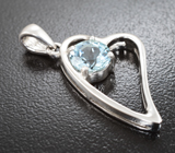 Романтичный серебряный кулон с голубым топазом