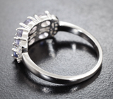 Чудесное серебряное кольцо с танзанитами