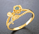 Золотое кольцо с чистейшим ярким уральским александритом 0,06 карата Золото
