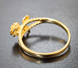 Золотое кольцо с чистейшим ярким уральским александритом 0,06 карата Золото