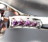 Золотое кольцо c крупной шпинелью высокой чистоты 4,06 карата и редкими розовыми бриллиантами Золото