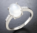 Чудесное серебряное кольцо с лунным камнем