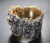 Серебряное кольцо с кристаллическими эфиопскими опалами и сапфирами Серебро 925