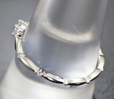 Серебряное кольцо с муассанитом топовой огранки 0,09 карата Серебро 925