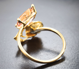 Золотое кольцо с персиковым морганитом высокой чистоты 2,58 карата Золото