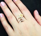 Золотое кольцо с персиковым морганитом высокой чистоты 2,58 карата