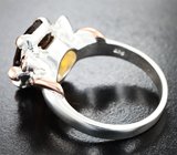 Серебряное кольцо с цитрином 4,63 карата и альмандинами гранатами Серебро 925