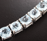 Стильный серебряный браслет с голубыми топазами Серебро 925