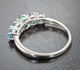 Прелестное cеребряное кольцо с голубыми апатитами