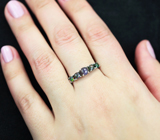 Серебряное кольцо с кристаллическими черными опалами Серебро 925