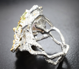 Серебряное кольцо с аметистом и перидотами Серебро 925