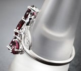 Шикарное серебряное кольцо с родолитами