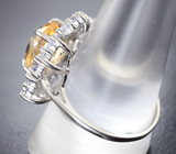 Роскошное серебряное кольцо с цитрином и танзанитами