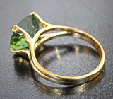 Кольцо с мятно-зеленым апатитом 5,46 карата