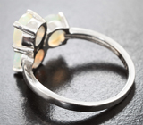 Чудесное серебряное кольцо с ограненными эфиопскими опалами