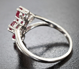 Оригинальное серебряное кольцо с рубинами
