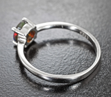 Прелестное серебряное кольцо с ограненным черным опалом Серебро 925