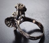 Серебряное кольцо с кианитом и «неоновыми» апатитами