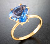 Золотое кольцо с чистейшим флюоритом со сменой цвета 4,96 карата Золото