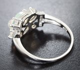 Эффектное серебряное кольцо с кристаллическими эфиопскими опалами