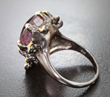 Серебряное кольцо с аметистом 12,88 карата и голубыми топазами Серебро 925