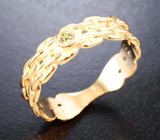Золотое кольцо с ярким насыщенным уральским александритом высоких характеристик 0,09 карата Золото
