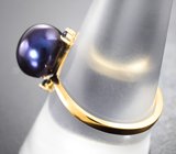 Золотое кольцо с цветной морской жемчужиной и сапфирами 5,99 карата Золото