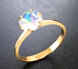 Золотое кольцо с ярким эфиопским опалом авторской огранки 0,88 карата