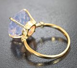 Золотое кольцо с лавандовым аметистом авторской огранки 6,92 карата