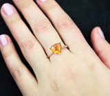 Стильное серебряное кольцо с цитрином