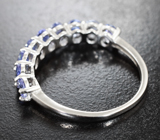 Замечательное серебряное кольцо с танзанитами