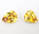 Подвесы для серег с желтыми сфенами 2,84 карата и цветным морским жемчугом 11,44 карата