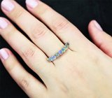 Эффектное серебярное кольцо с кристаллическими эфиопскими опалами