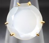 Золотое кольцо с крупным ограненным лунным камнем 9,1 карата