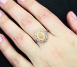 Замечательное серебряное кольцо с ограненным эфиопским опалом