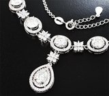Серебряное колье с бесцветными муассанитами 7,49 карата