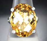 Серебряное кольцо с цитрином 9,6 карата
