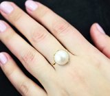 Серебряное кольцо с жемчужиной 3 карата