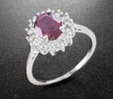 Изящное серебряное кольцо с рубином