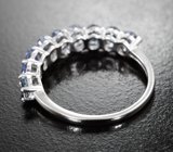 Стильное серебряное кольцо с танзанитами