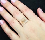 Золотое кольцо с редким крупным рутиловым топазом 12,15 карата